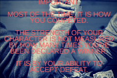 Having that Winning Character is the Most Important