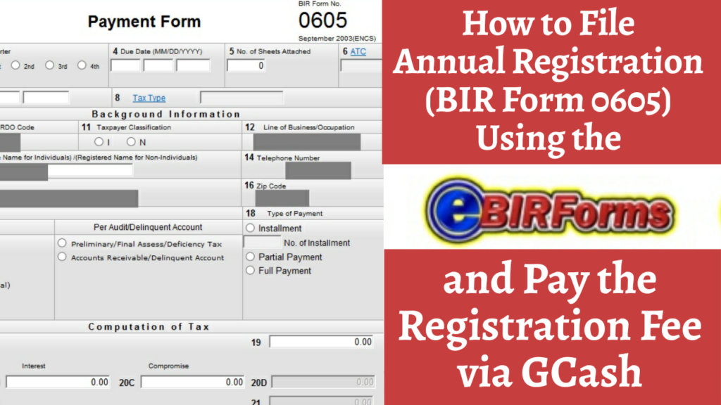 How to Electronically File BIR Annual Registration (Form 0605) And Pay Via Gcash