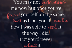 You Won't Understand Unless We're on the Same Boat