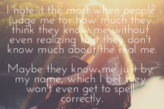 People Think They Know Me