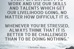 Better to be Challenged that to be Doing Nothing