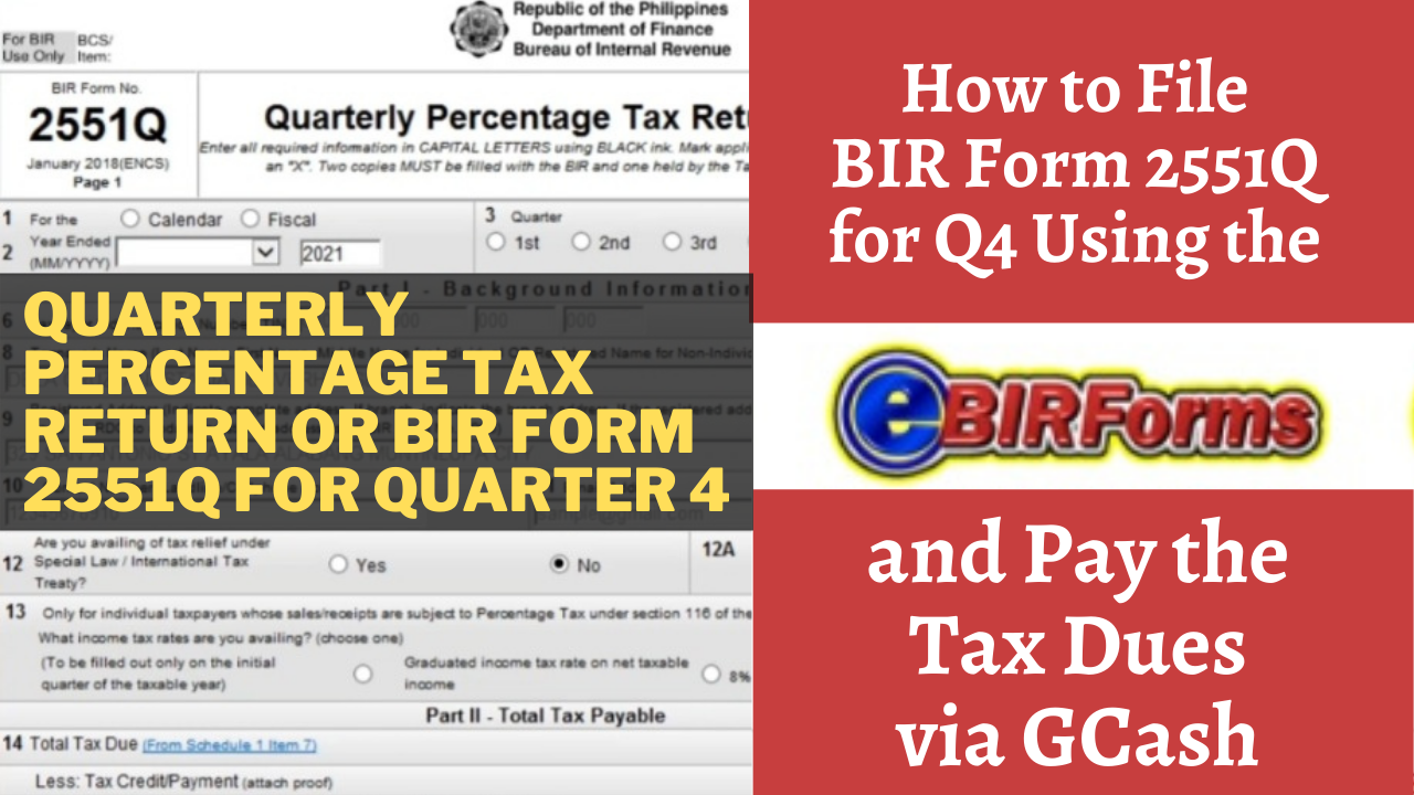 How to File Quarterly Percentage Tax Return (BIR Form 2551Q)
